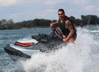 Cris French on his personal watercraft