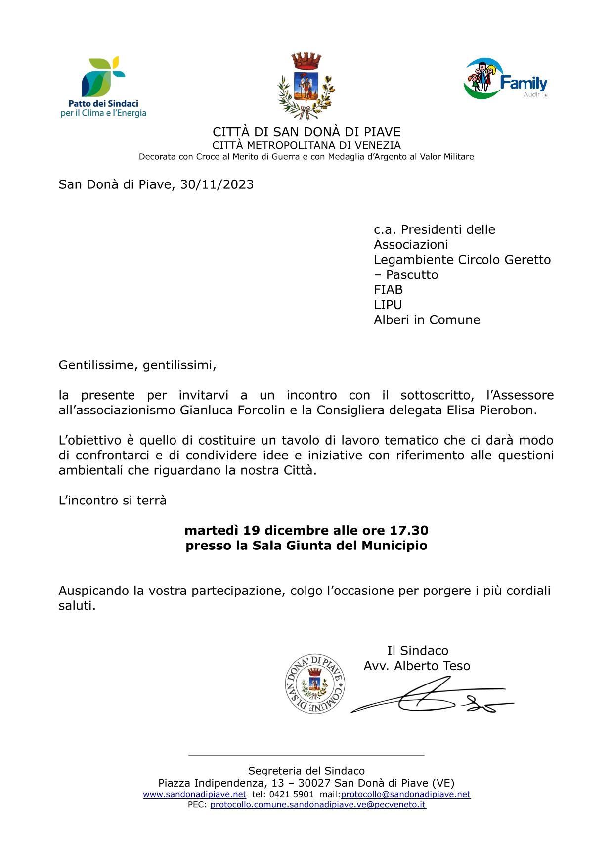 lettera convocazione associazioni