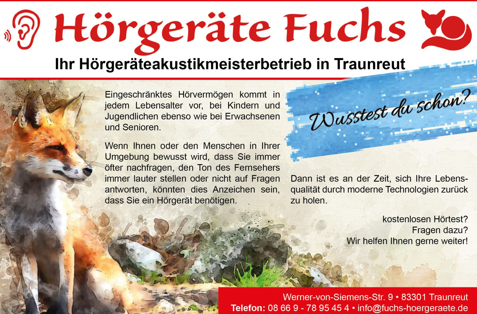 hoergeraetefuchs, hörgerätefuchs, fuchs, hoerberatung, hörberatung, beratung, hörhelfer, hoerhelfer, hoeren, hören, hoergeraete, hörgeräte, hörsysteme, hörsystem, hoersysteme, hoersystem, hörgeräteakustik, hoergeraeteakustiker, hoertest, hörtest, höranalyse, hörgerätebatterien, hörgerätebatterie, batterie, angebot, hörgerätezubehör, schwerhörig, schwerhörigkeit, hoerverlust, hörverlust, trostberg, traunreut, traunstein, bayern, gehörschutz, kinder, kinderhoergeraet, kinderhörgerät, service