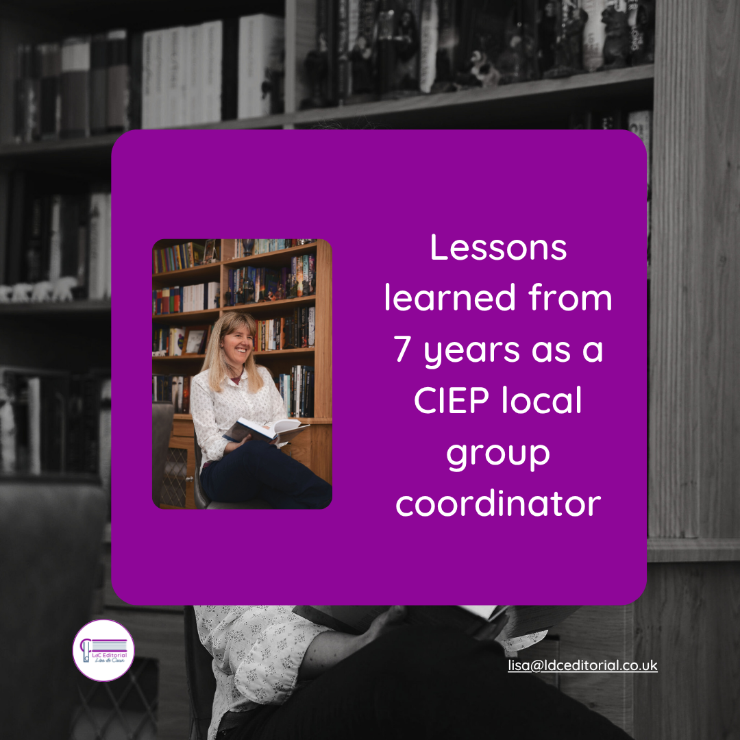 Smiling woman reading. Text on image: Lessons learned from 7 years as a CIEP local group coordinator