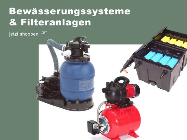 Hier finden Sie Teichfilter, Teichpumpen und Filteranlagen Teichfilter, Pumpen und Filteranlagen