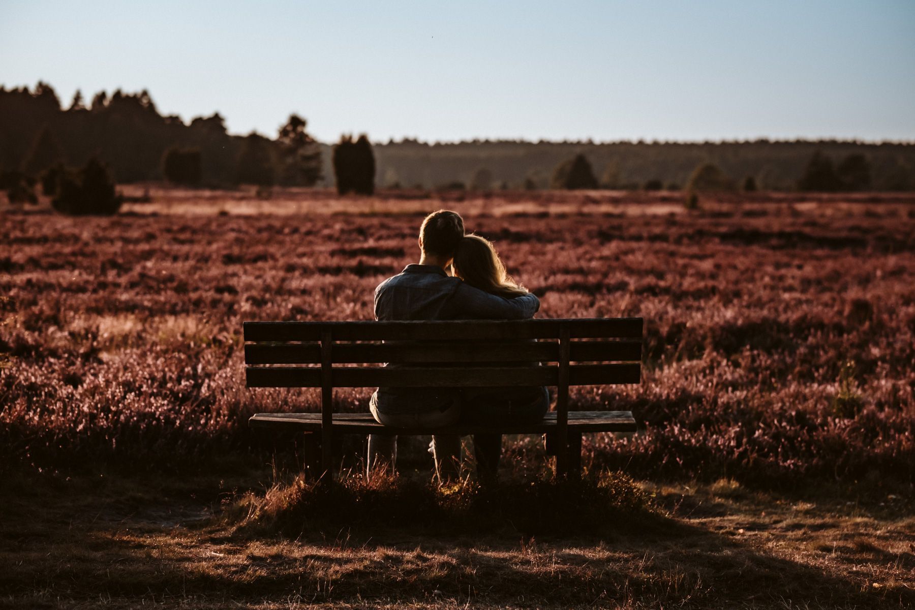 Marek Banas, Lüneburger Heide, Paarfotos, Sonnenuntergang, Liebespaar