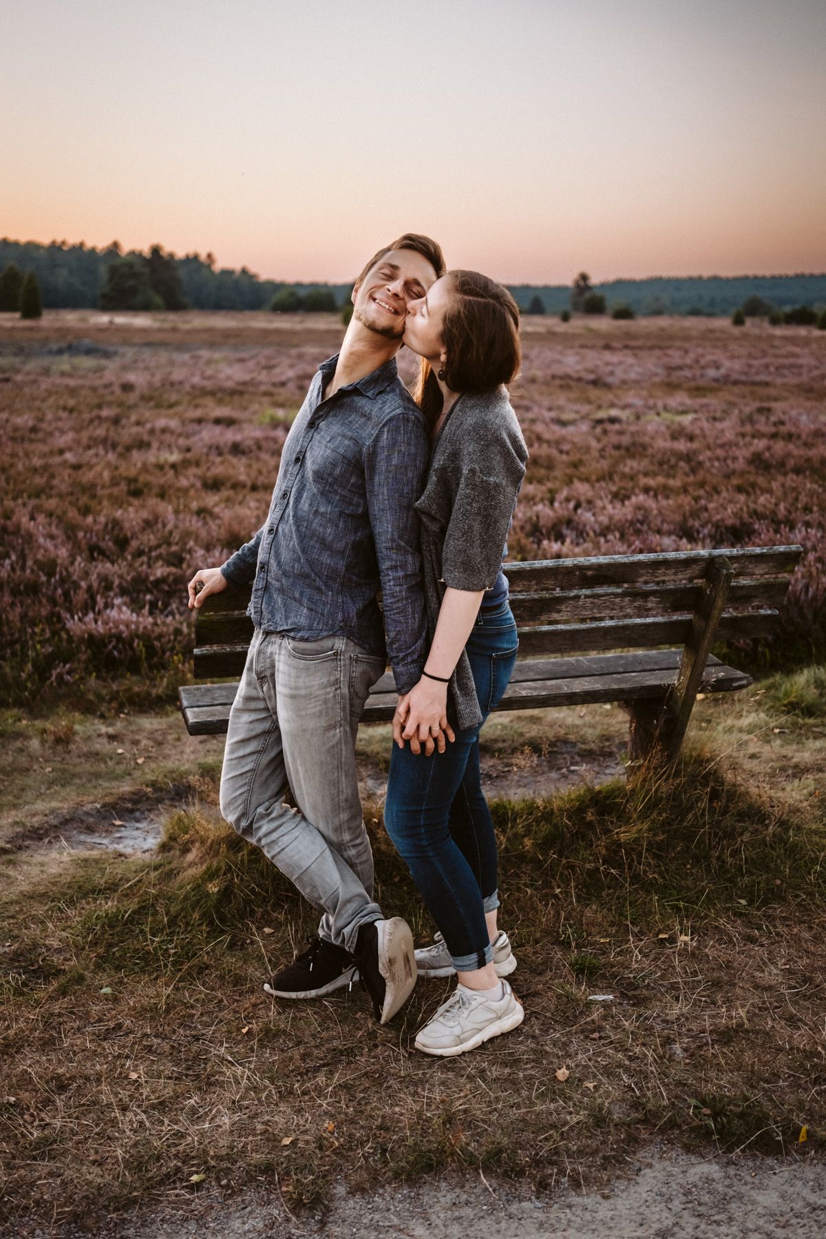 Marek Banas, Lüneburger Heide, Paarfotos, Sonnenuntergang, Liebespaar