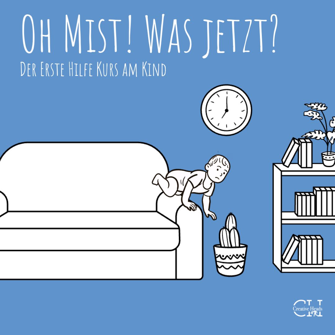 Titelbild eines Instagram Posts bei dem es um das Thema Erste Hilfe am Kind geht.