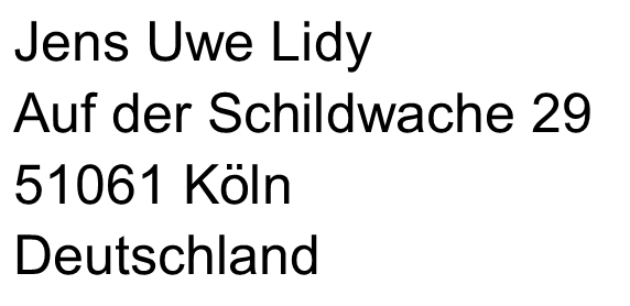 Adresse Datenschutz