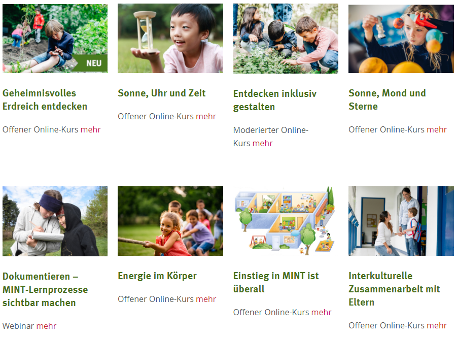 Online Angebot Haus der kleinen Forscher