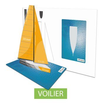 Maquette publicitaire d'un bateau sous forme de planche en carton prédécoupée. Personnalisable et recyclable