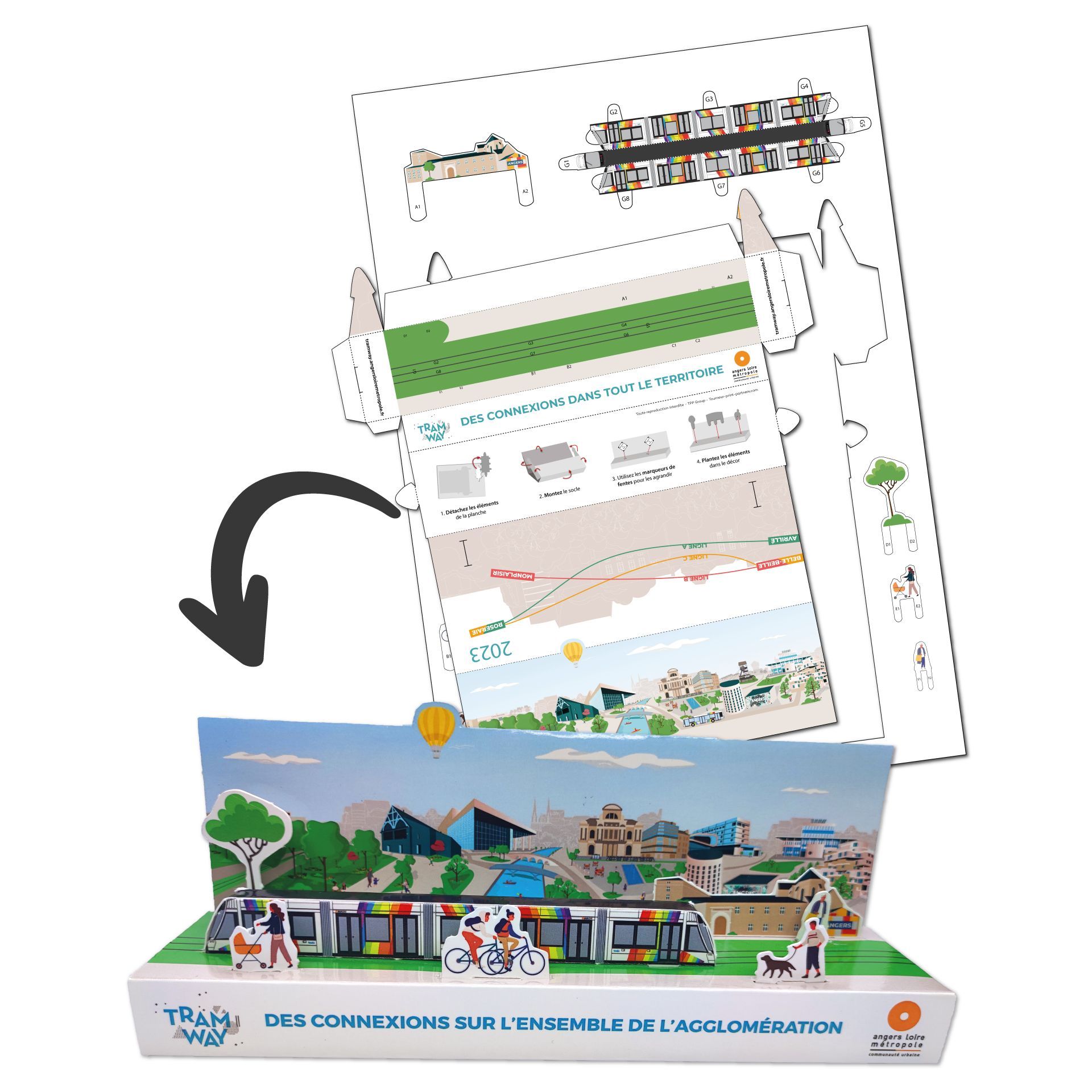 Paperama. Le paperama est une maquette prédécoupée personnalisable. Décor en volume.