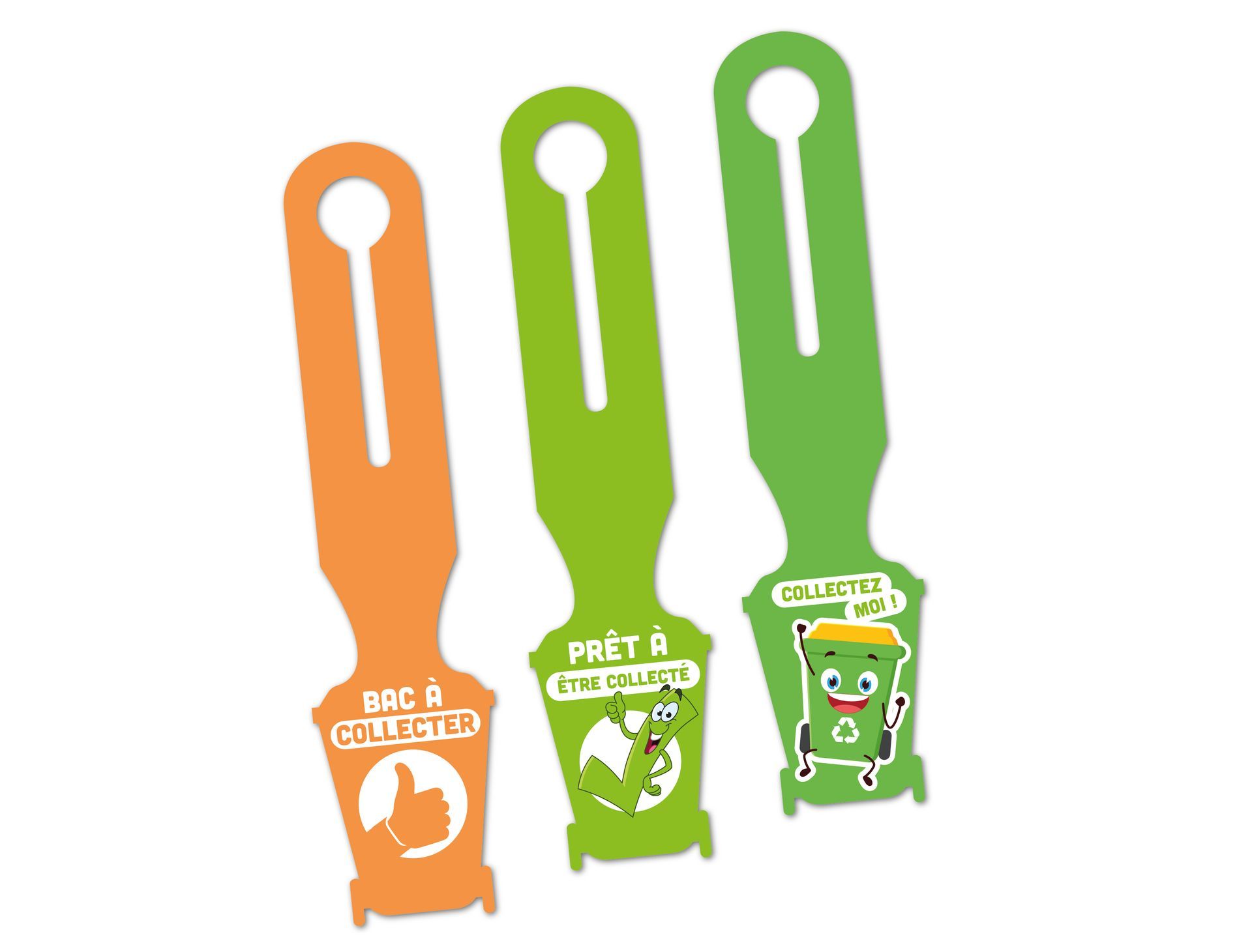 Etiquettes déchets et tri, refus de collecte, bac endommagé, bac à nettoyer. Personnalisable, petit et grand format