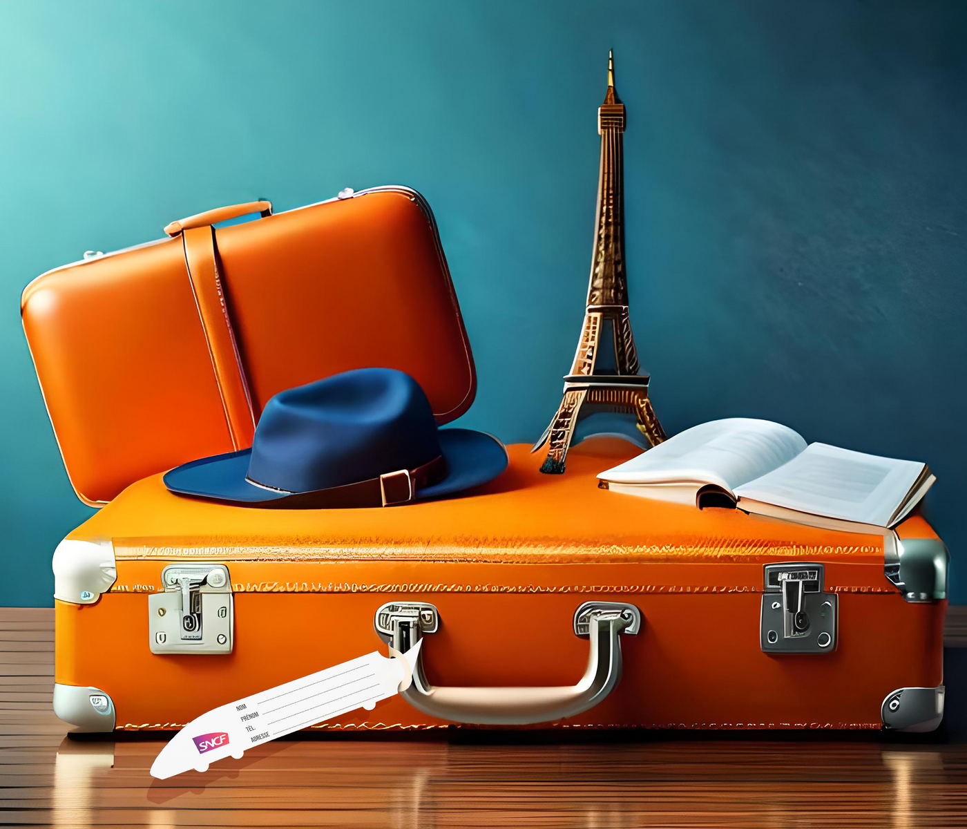 Étiquette bagages, transports, train, SNCF, voyage