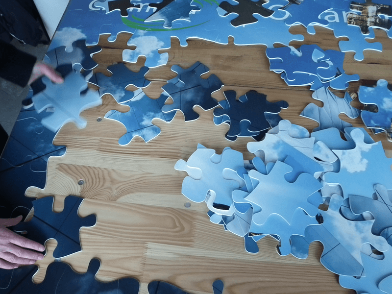 Rahmenprogramm Tagung Seminar XXL Puzzle Firmenlogo