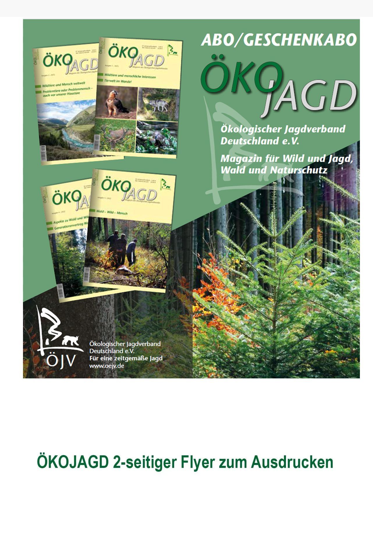 ÖKOJAGD 2-seitiger zum Ausdrucken