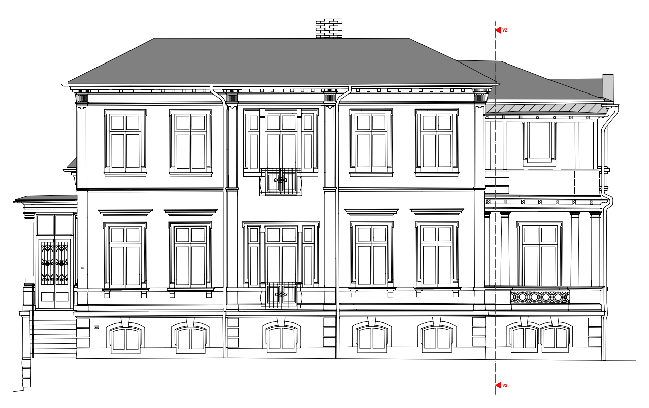 Ansicht Wohnhaus 3D Laserscanning