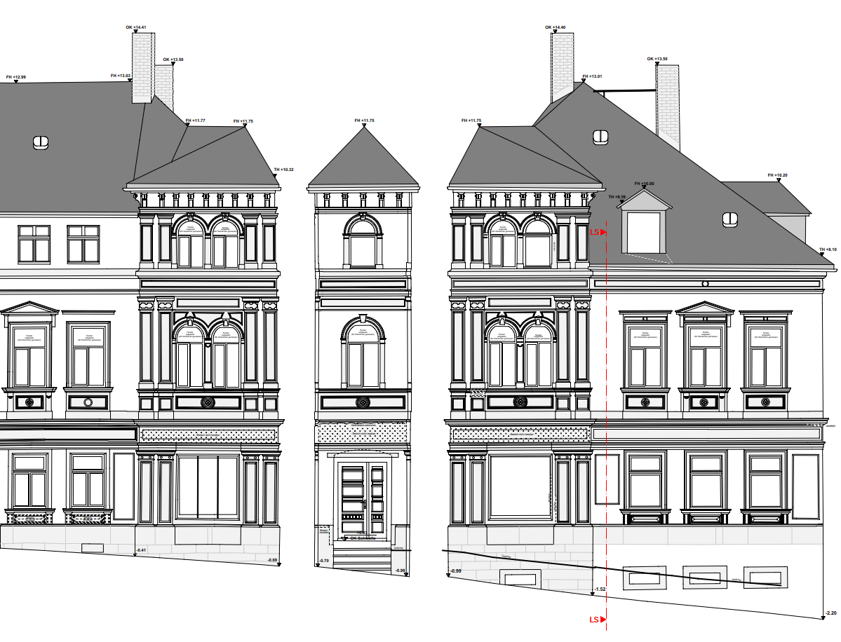 Vermessung Ansicht Fassade 3D Laserscanning