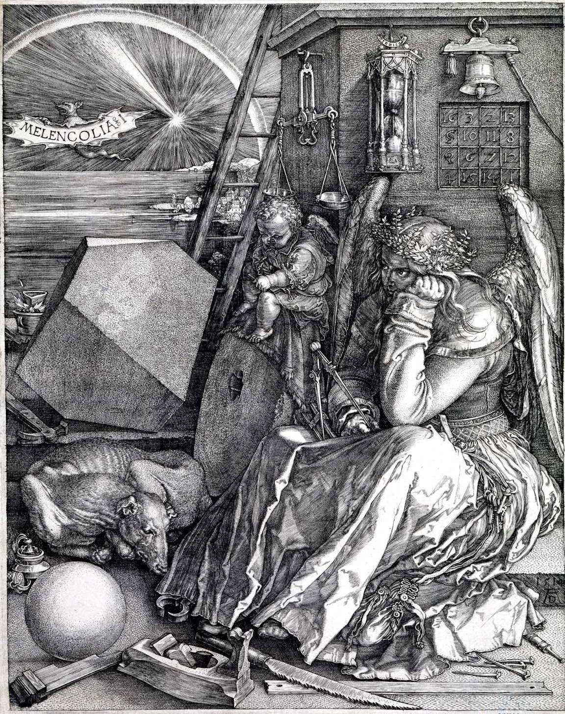 Wikipedia, Gemeinfrei, Albrecht Dürer, 1514: Melencolia