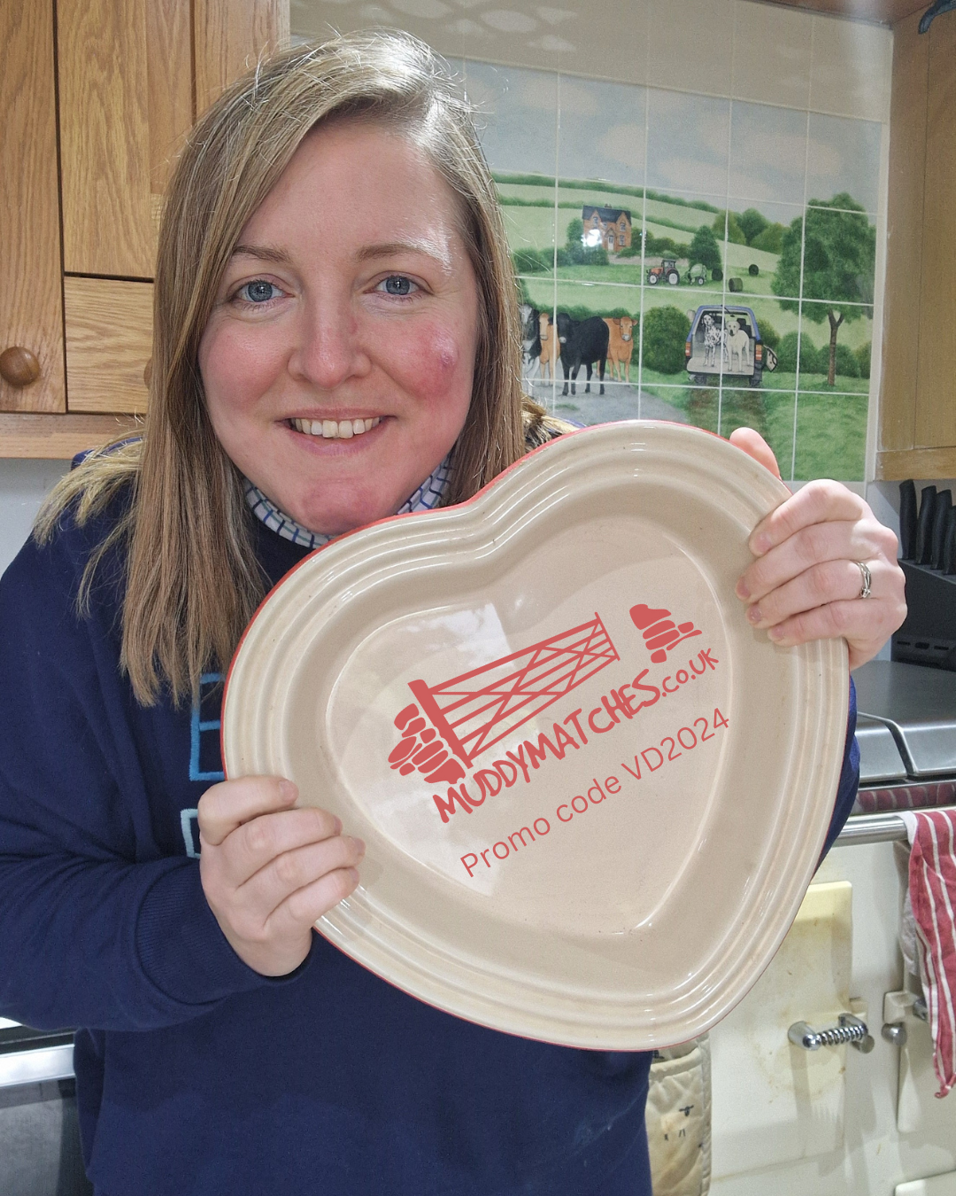 Milly Fyfe with a heart pie dish