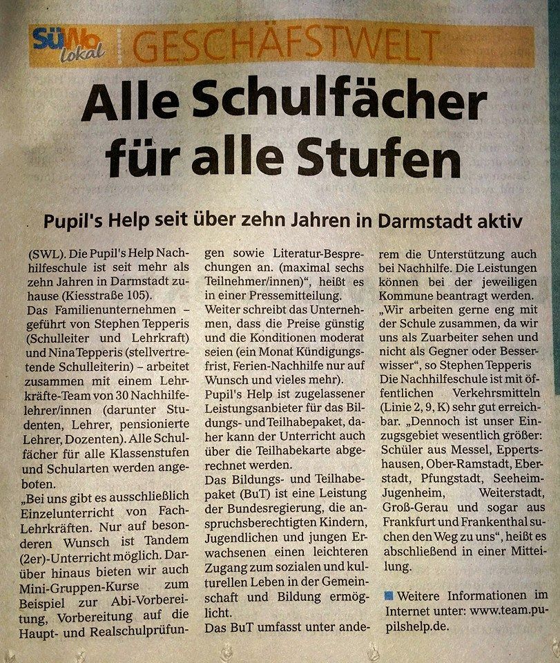 Nachhilfe Darmstadt Englisch AG