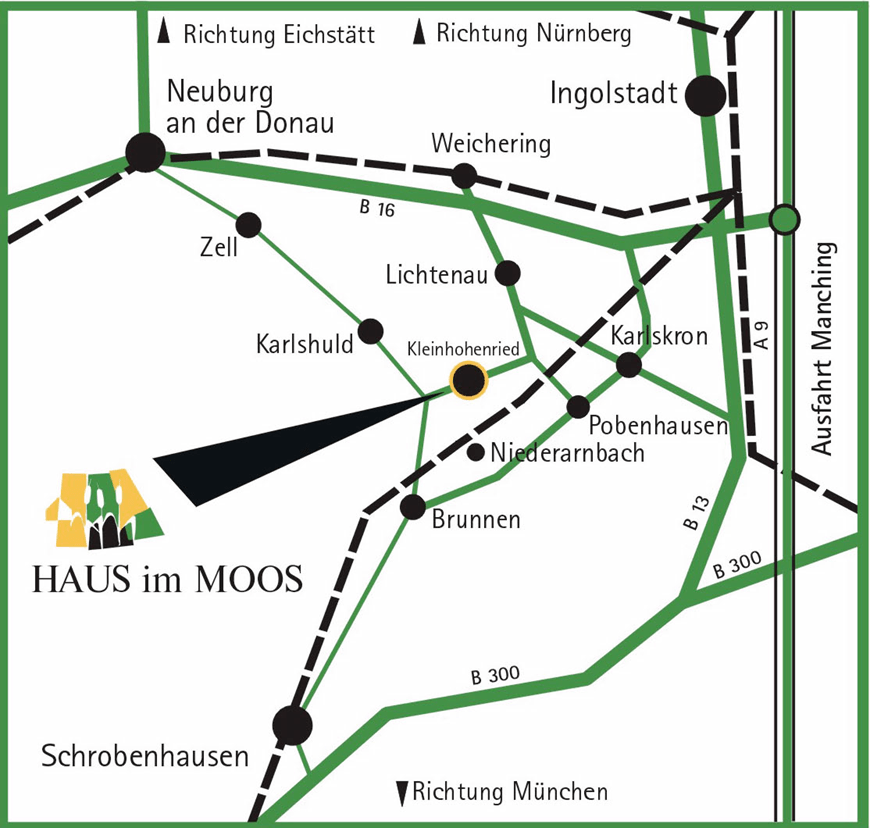 Anfahrt Haus im Moos