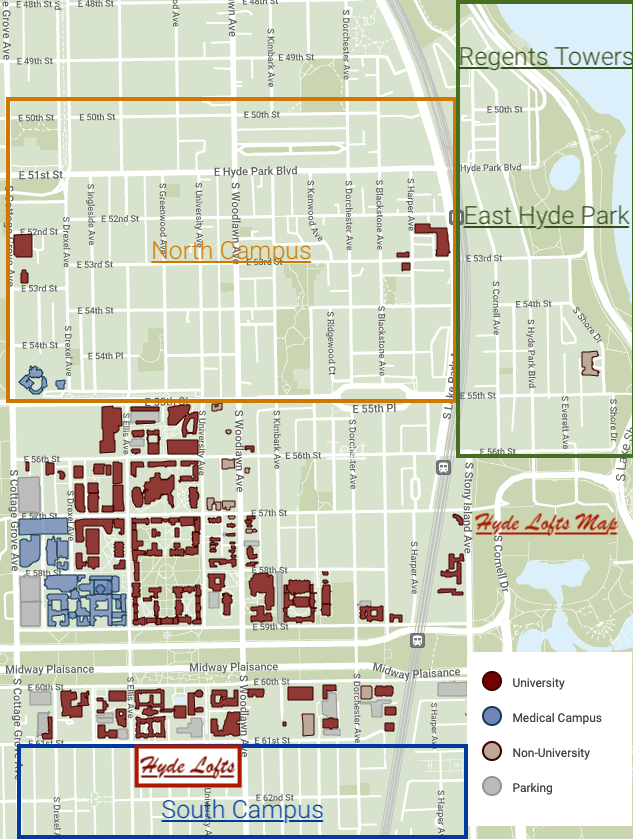North Campus, South Campus, and East Campus Neighborhoods