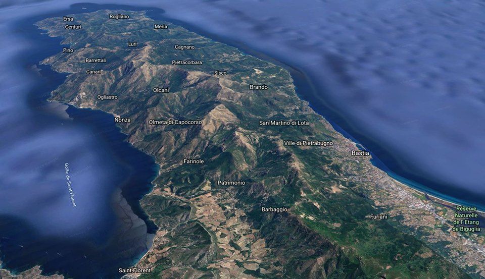 Map of Nonza, Corsica