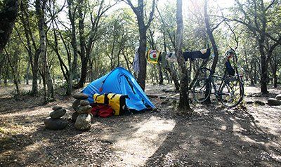 Camping Campita on the bank of the River Golo Camping Campita, near River Golo, Corsica