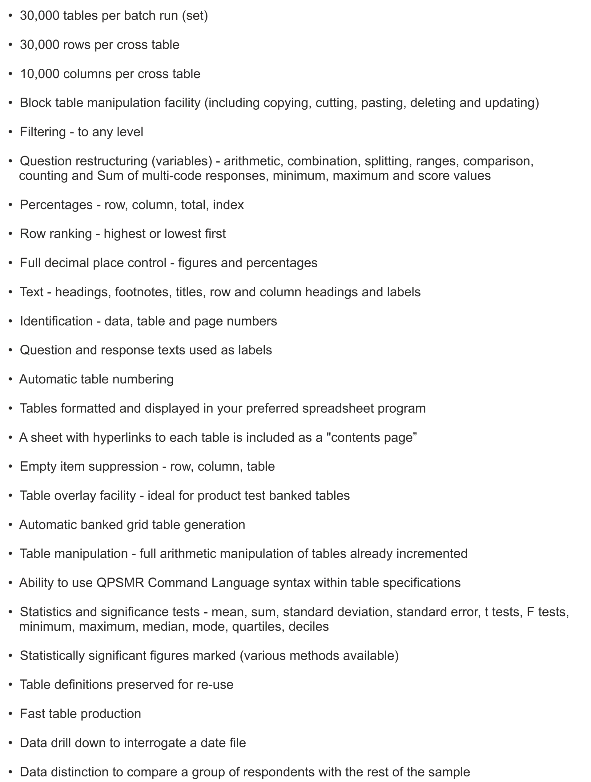 QPSMR Companion Features List - Analysis