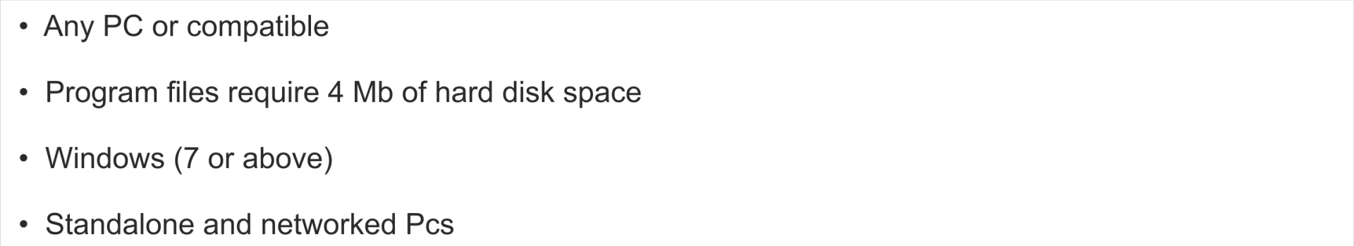 QPSMR Companion Features List - Minimum Requirements