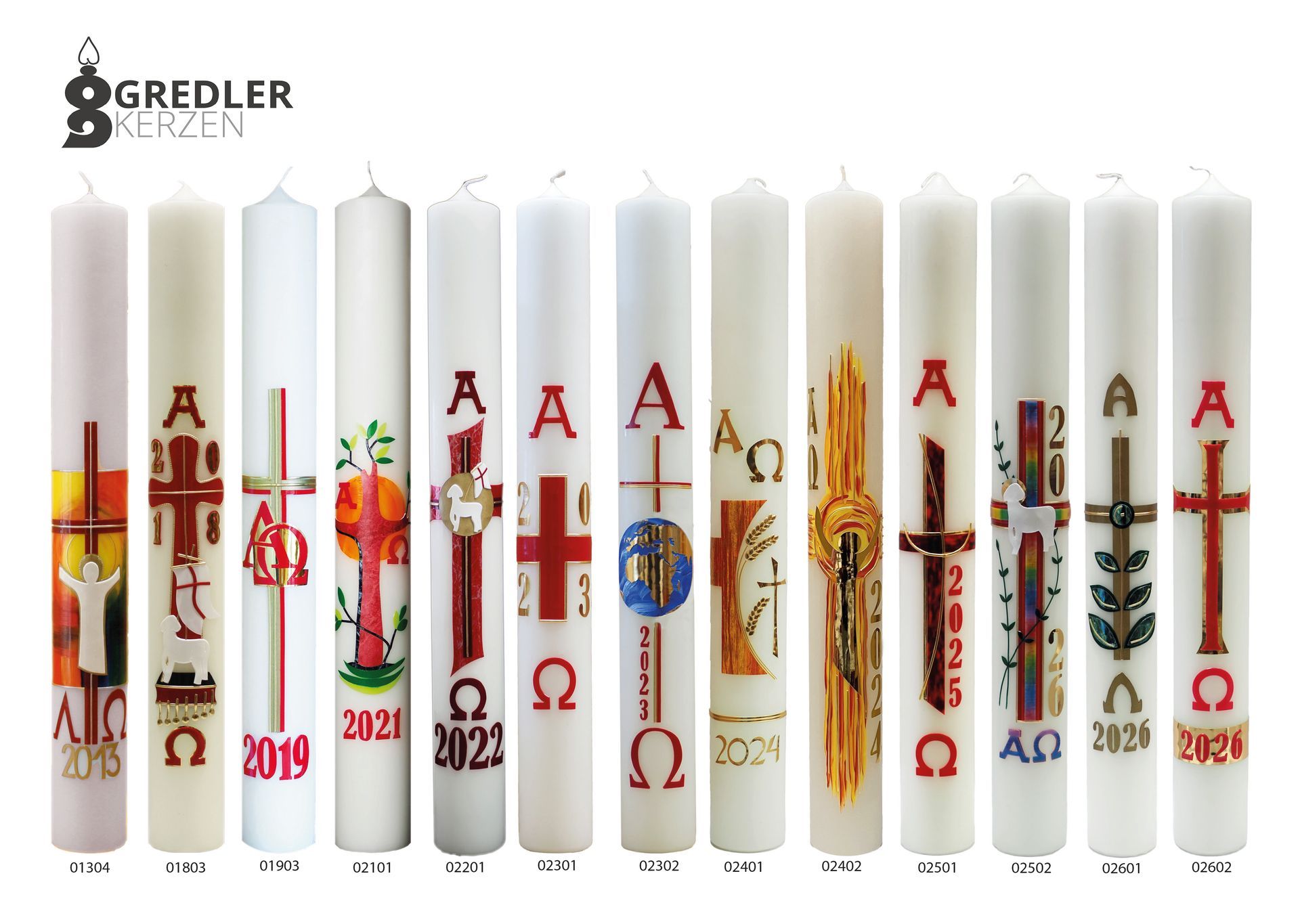 Flyer Osterkerzen mit Motivauswahl und Artikelnummern