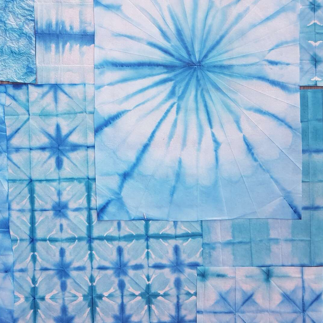 Shibori mit Papier Shibori mit Papier, Batik mit Papier, Papier färben, Wenzhou-Papier