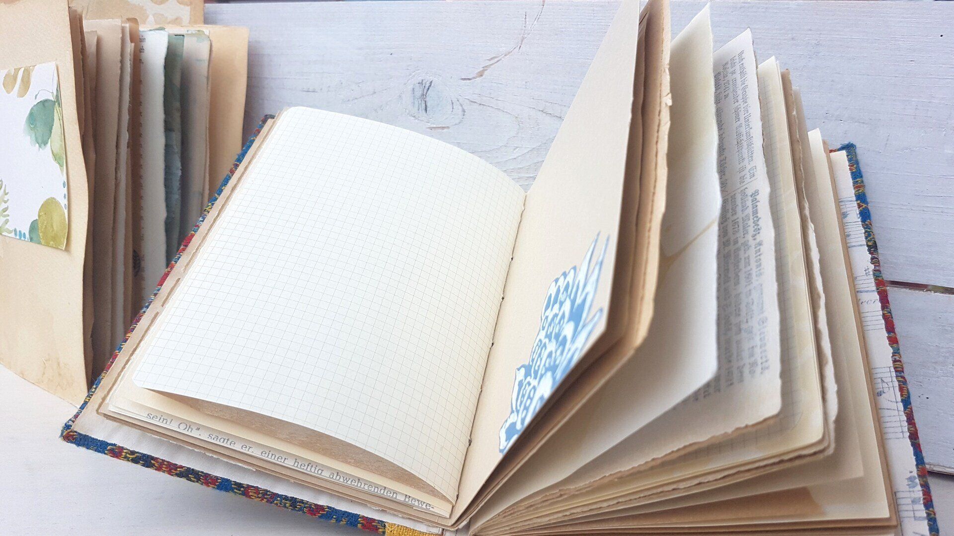 Buchdeckel mit Kettenstichbindung