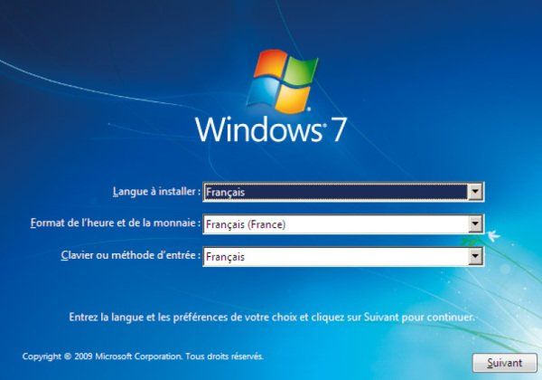 installation windows 7 TOSHIBA