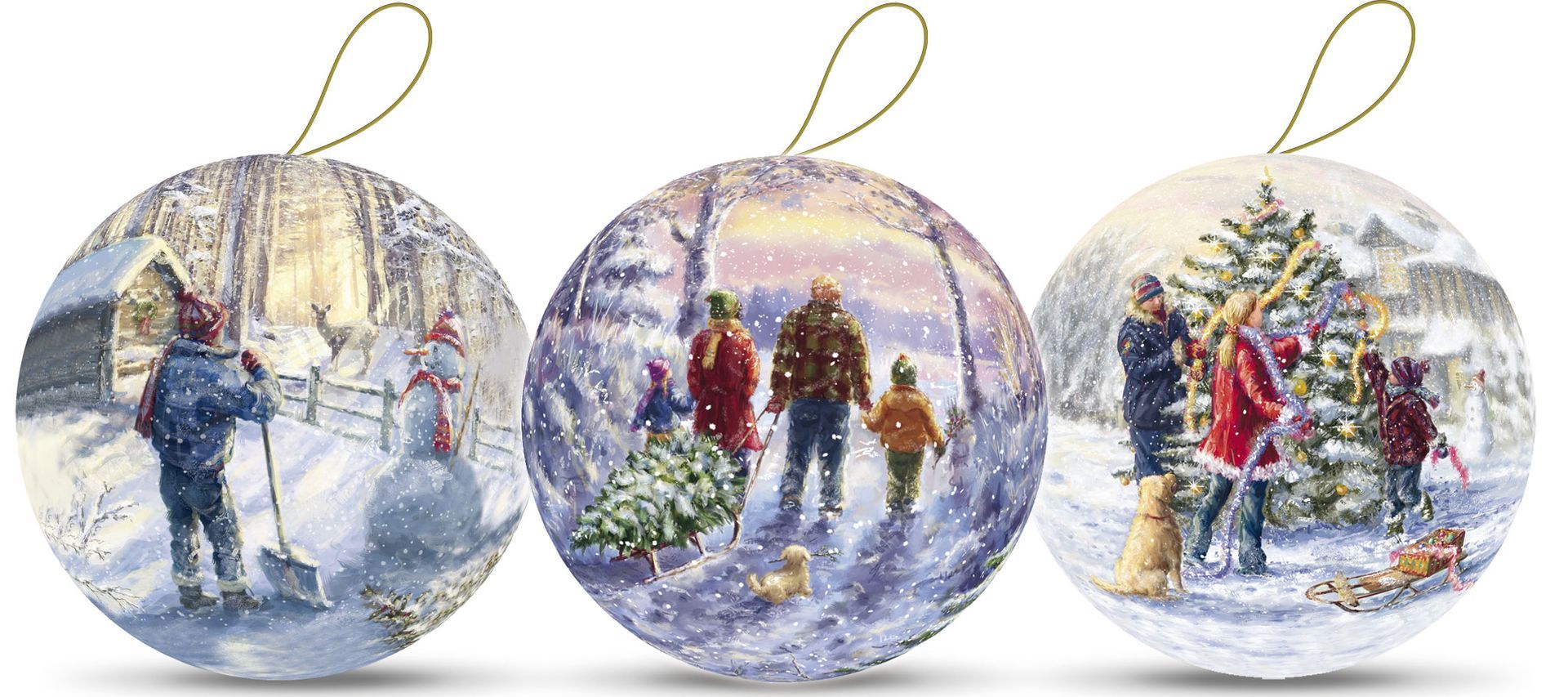 Familienzeit - Weihnachtskugeln aus Pappe zum Befüllen aus dem Erzgebirge