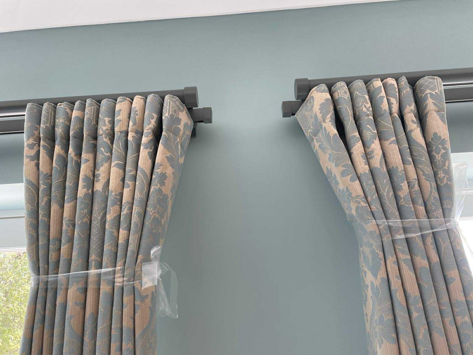 Warwick fabrics wave heading curtains with Cameron Fuller curtain tracks
