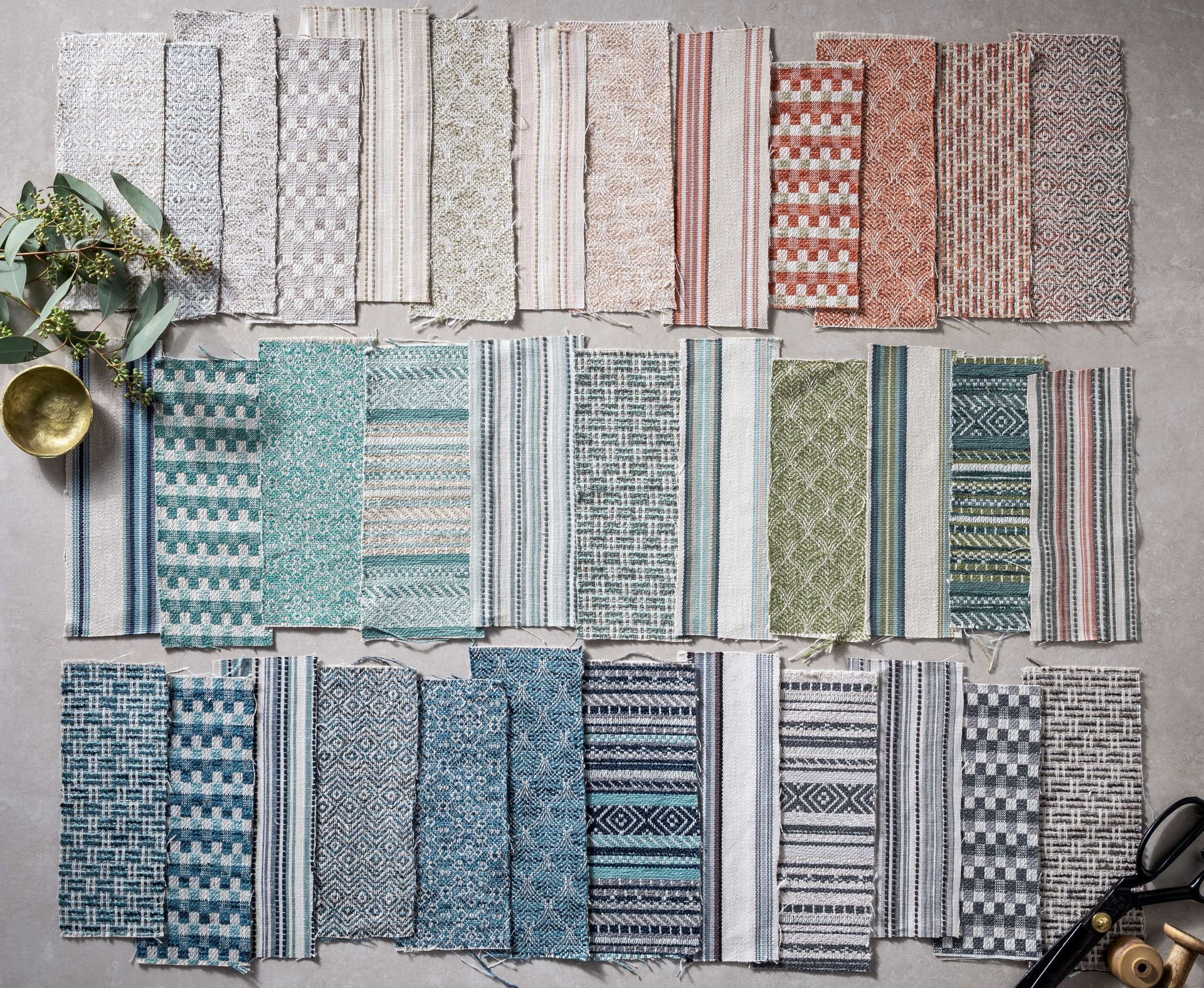 A wide range of fabrics for curtains, roman blinds and upholstery