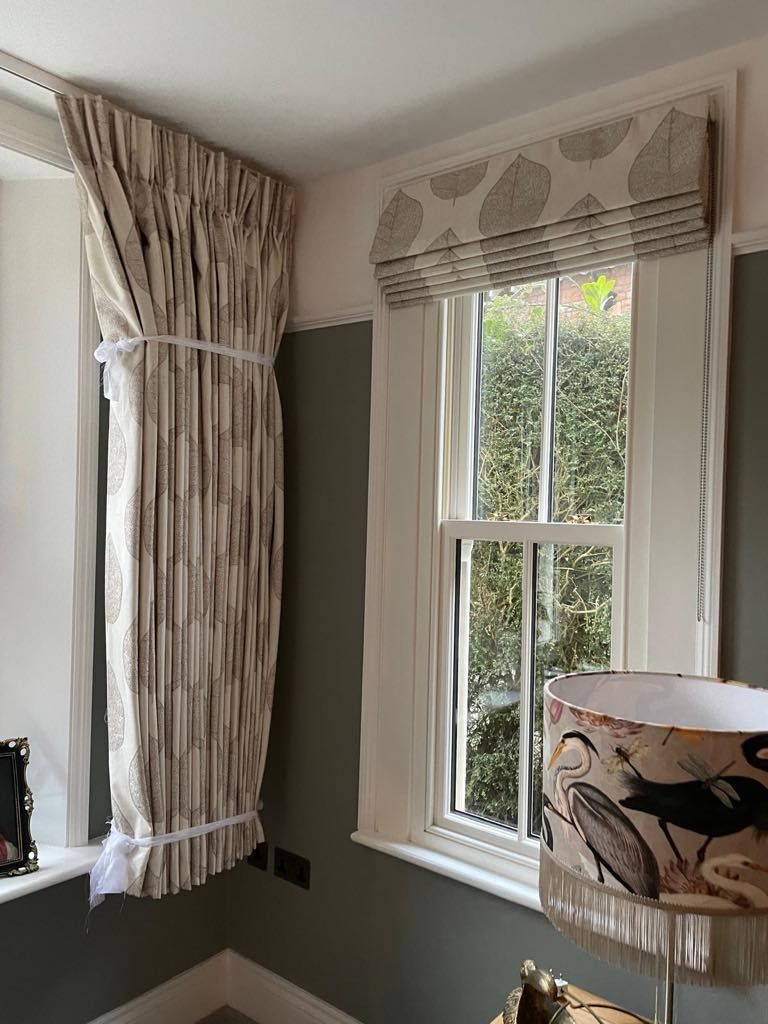 Prestigious Textiles fabric roman blind and matching curtains