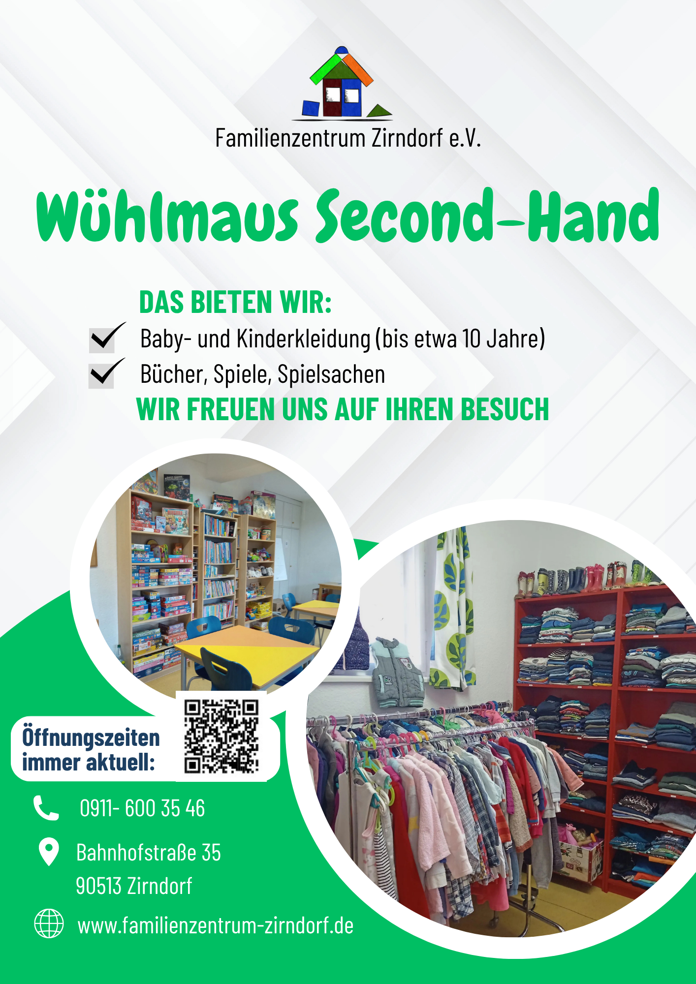 Aushang für Wühlmaus-Secondhandshop