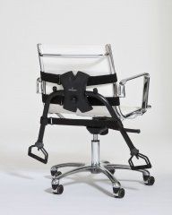 ein Bild, Rückansicht Bürostuhl mit OfficeGYM, Handle unten