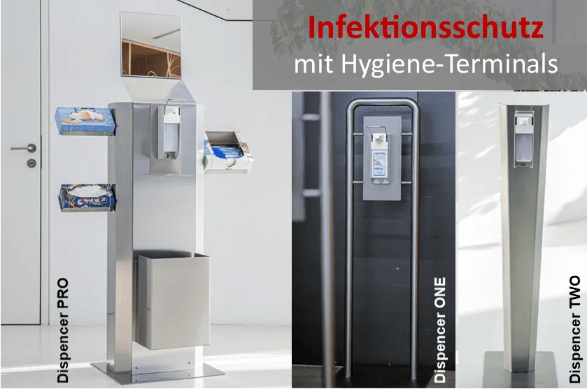 Desinfektionsmittelspender aus Edelstahl