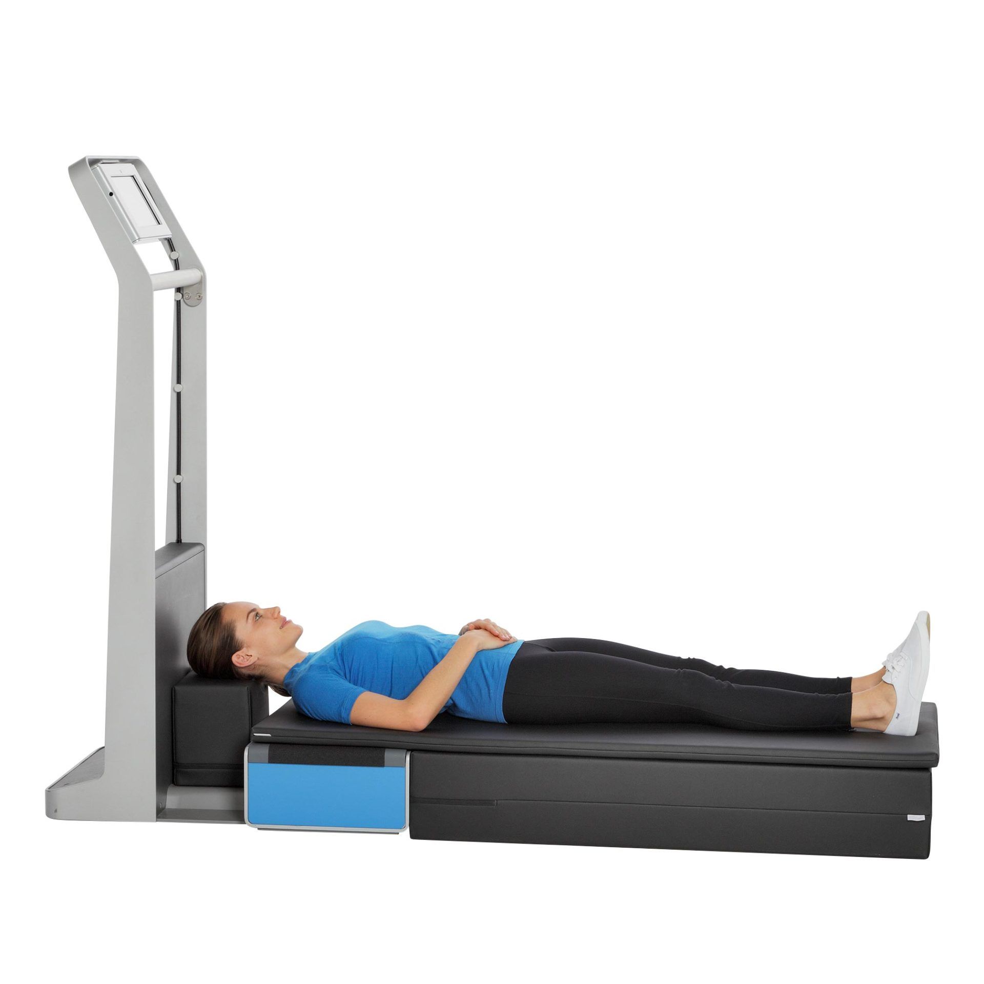 ein Bild, Frau liegt auf Vibrationstrainer, Wellengang ambition