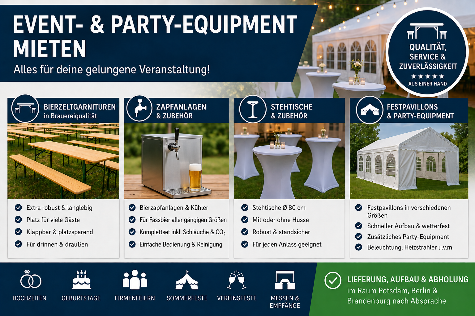 Bierwagen Schankwagen in Potsdam Kleinmachnow Teltow Stahnsdorf mieten