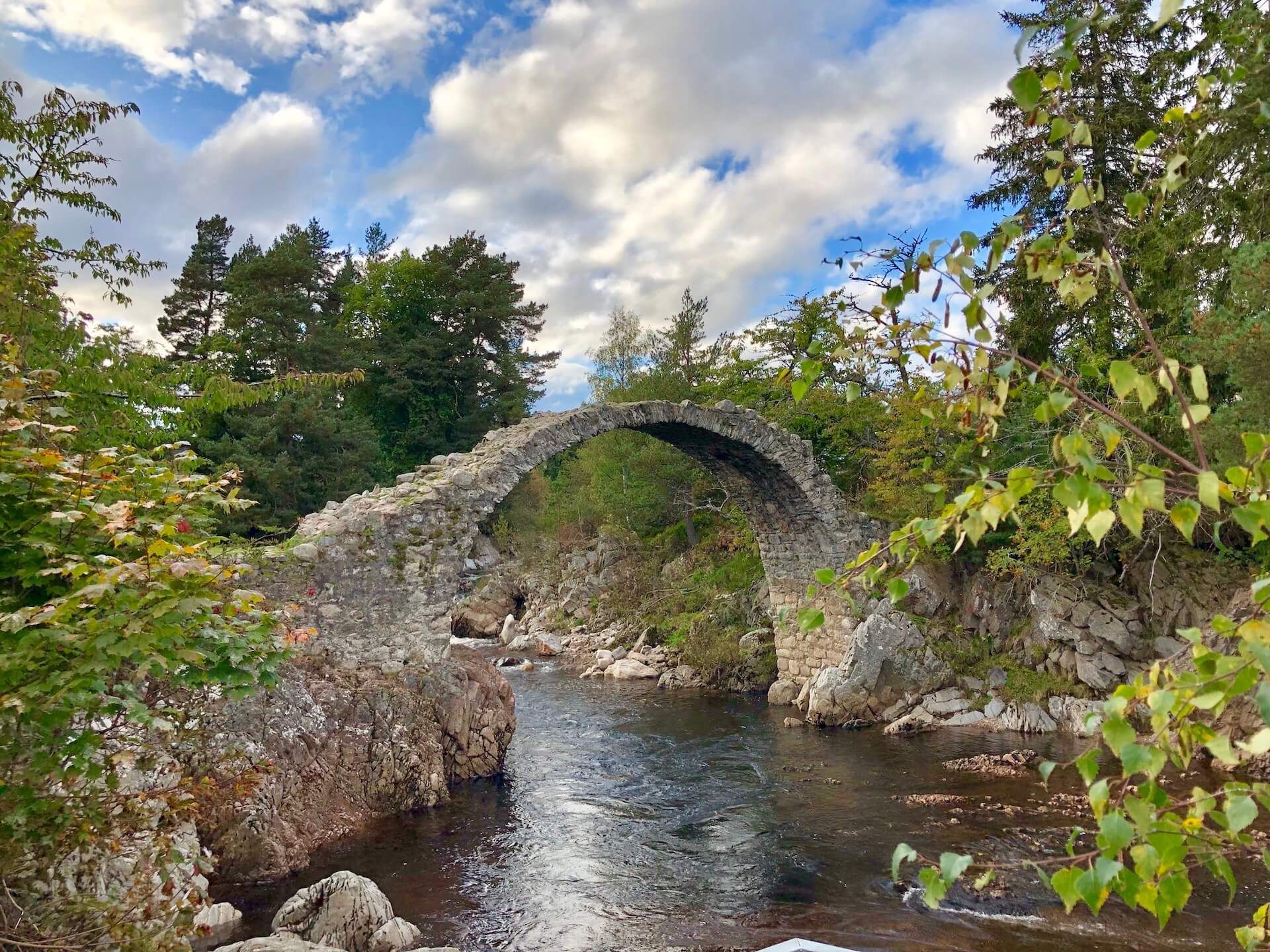 Scotland Carrbridge on a sunny day pictured on a private multi-day tour.