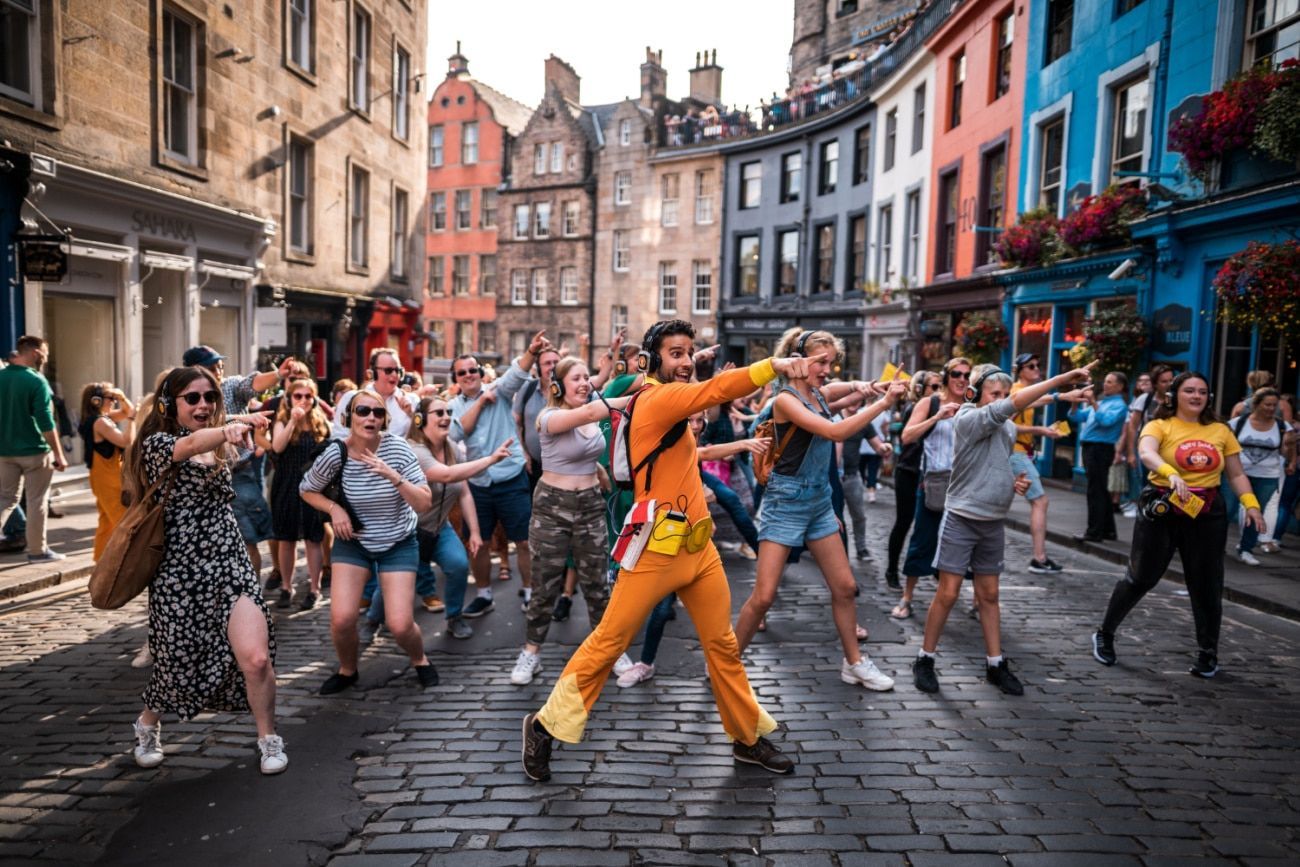 Some street performers at Edinburgh's Fringe Festival