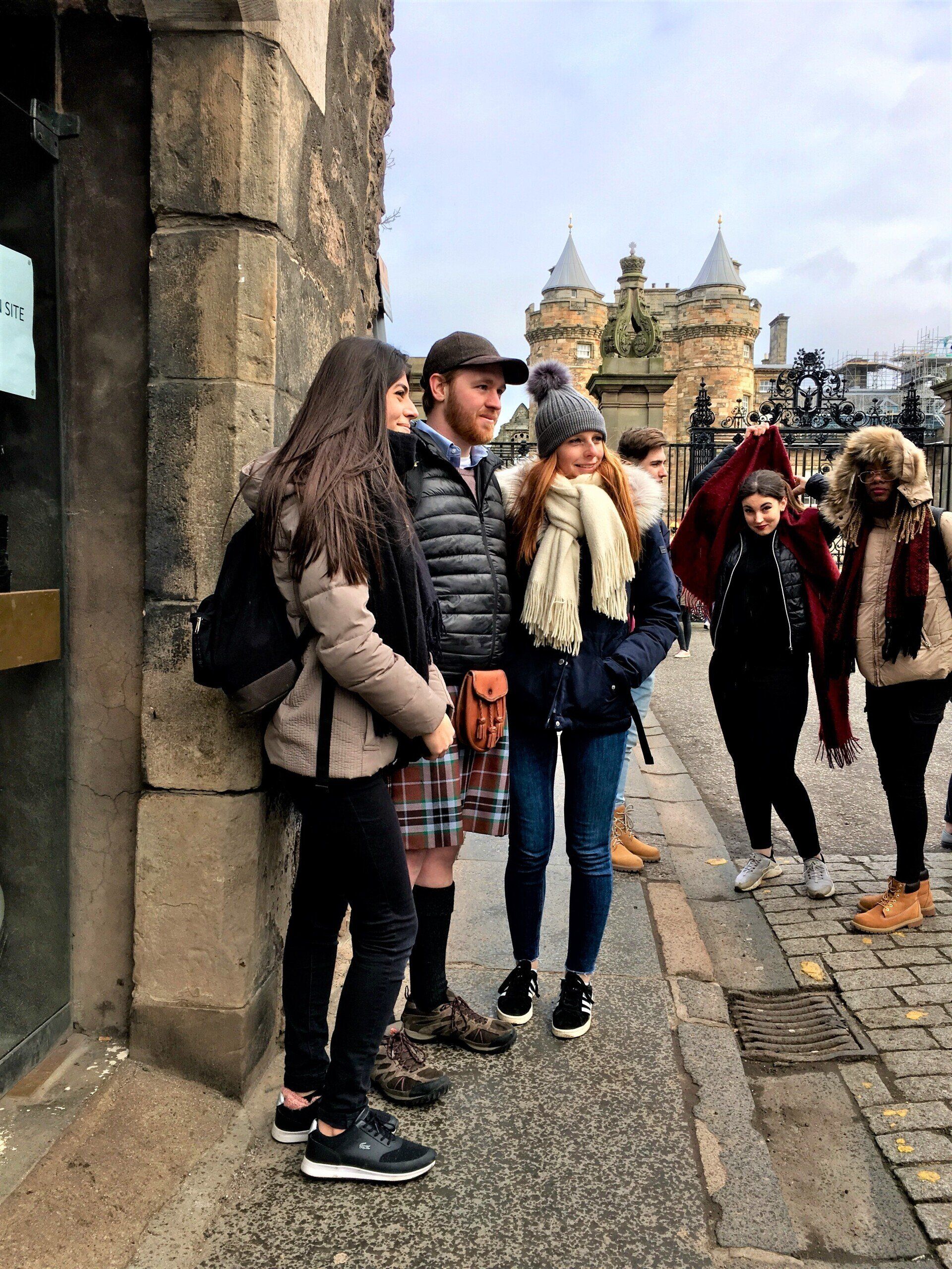 Private Edinburgh Walking Tour ending outside the Palace of Holyroodhouse