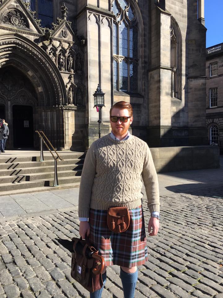 Josh Thomson ready for an Edinburgh Walking Tour