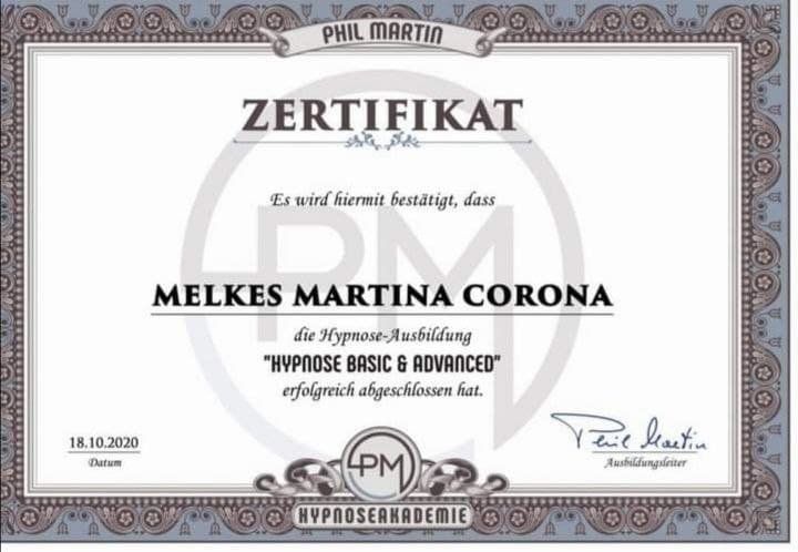 Zertifikat - Hypnose - Phil Martin