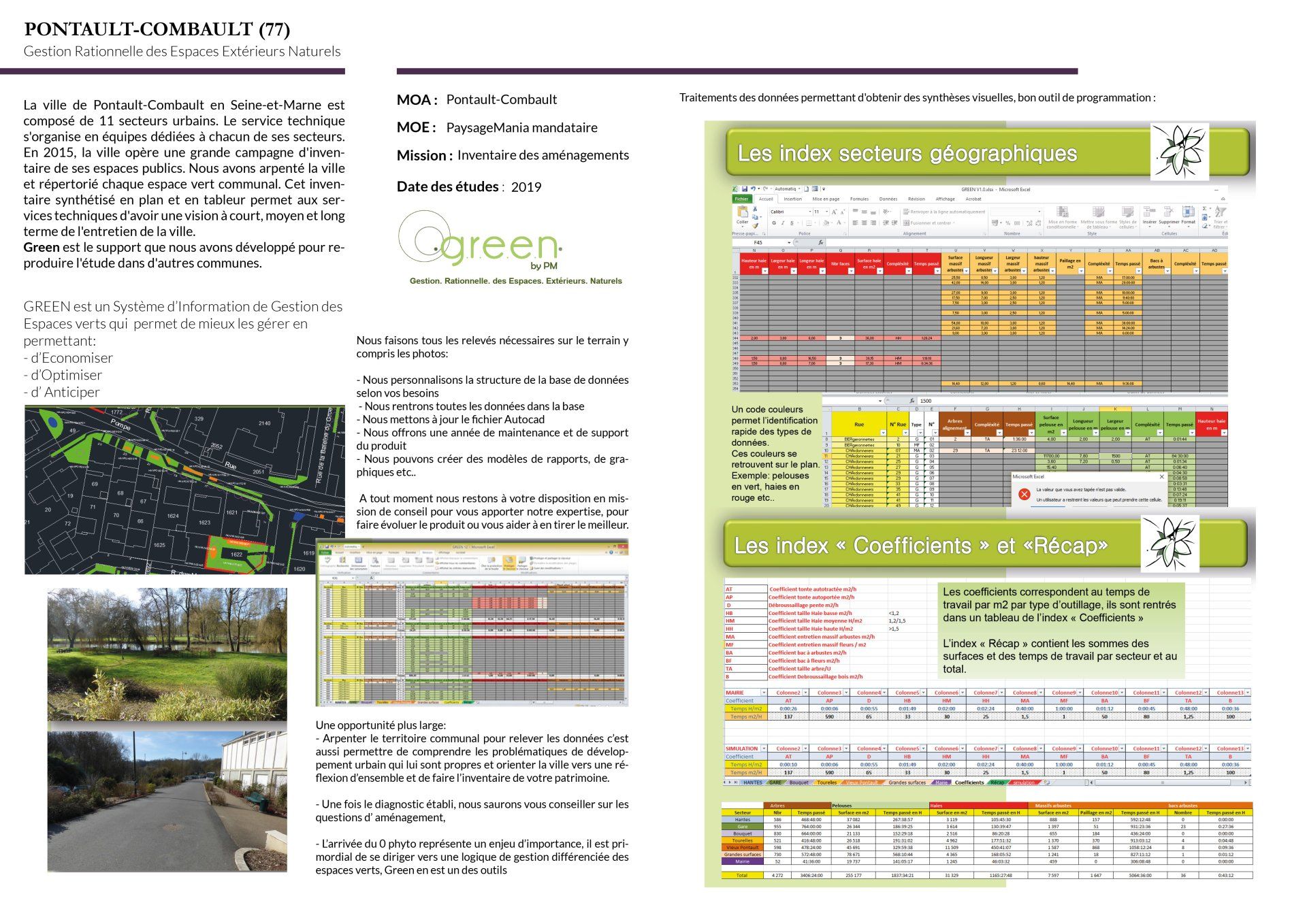 Inventaire des aménagements espace public secteurs ville service technique SIG Green commune parisienne Pontault-Combault 77 paysagiste Pontault-Combault paysagiste Tours paysagiste concepteur Tours Paysagiste concepteur Paris aménagements paysagers architecte paysagiste bureau d'études