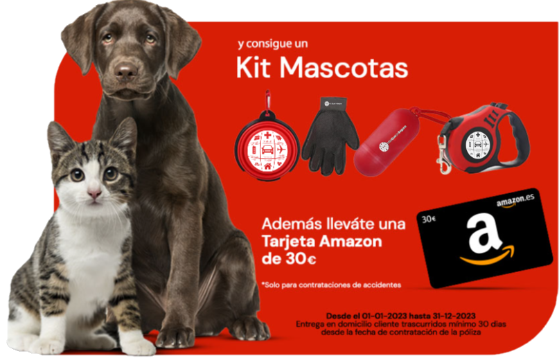 Promoción del Kit Mascotas, con un gato y un perro