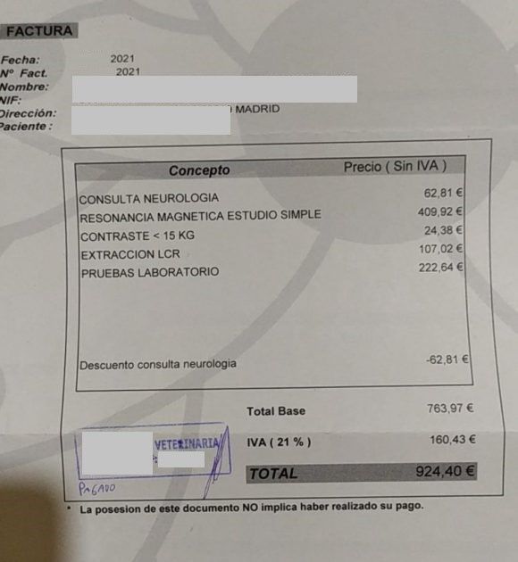 Factura veterinaria
