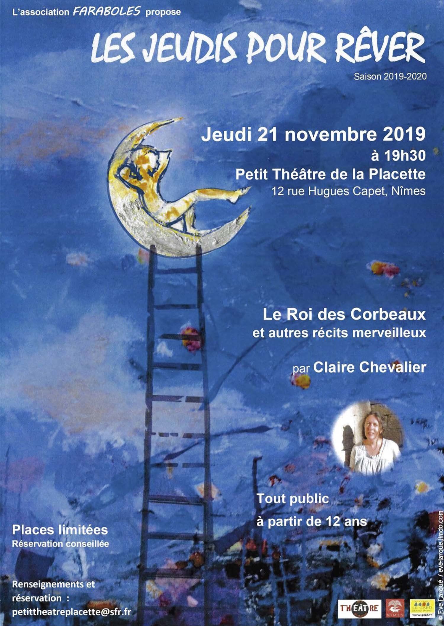 Claire Chevalier , conteuse,spectacles de contes, Les jeudis pour rêver, Nîmes Gard