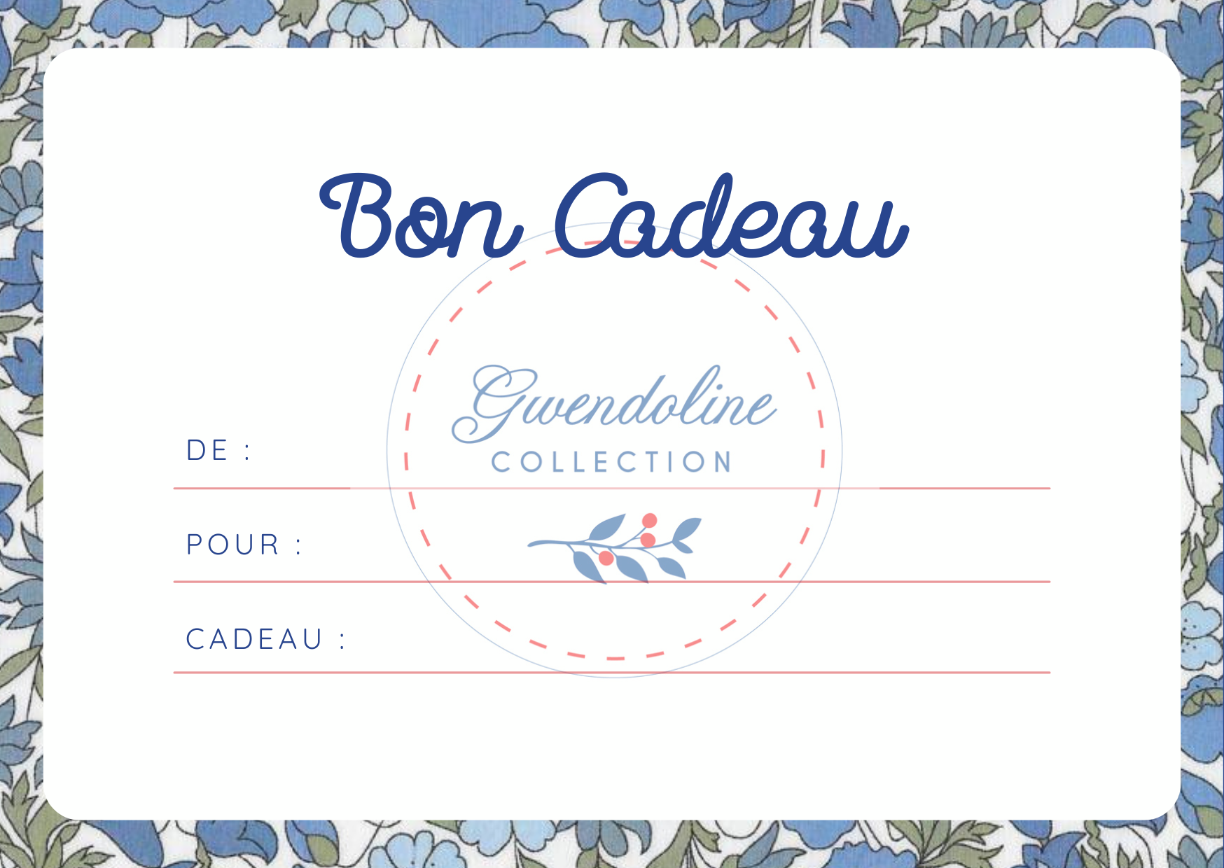 bon cadeau gwendoline bon achat boutique personnalisé